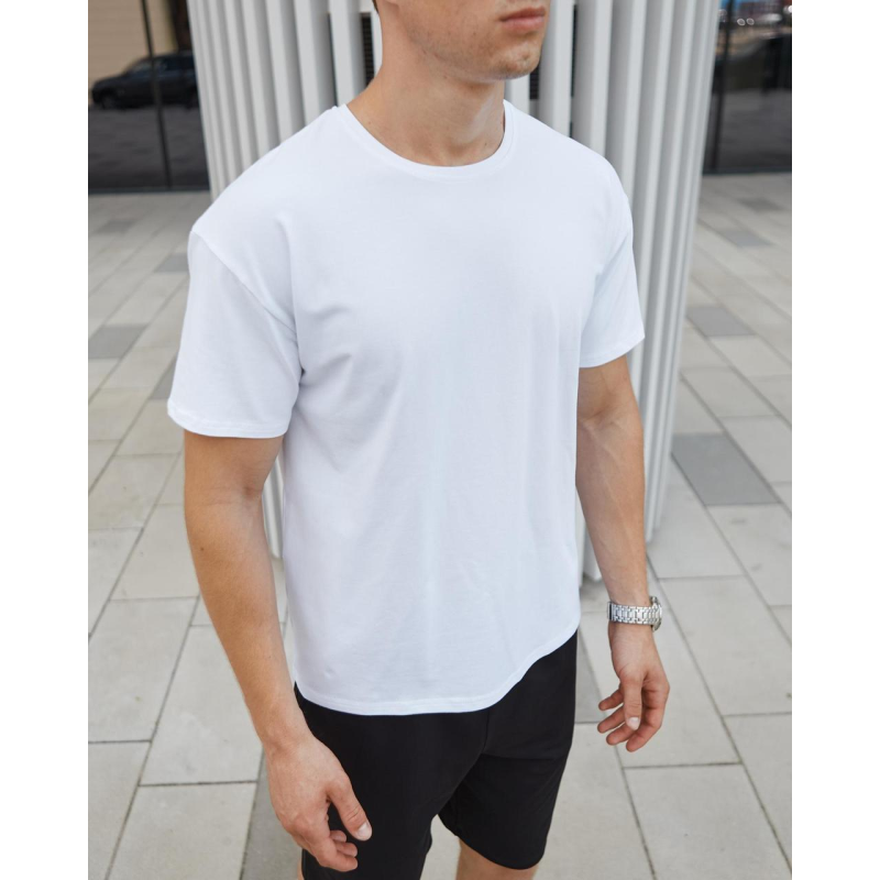 Футболка Бейсік чоловіча, білий/чорний Футболка Бейсік чоловіча, білий/чорний