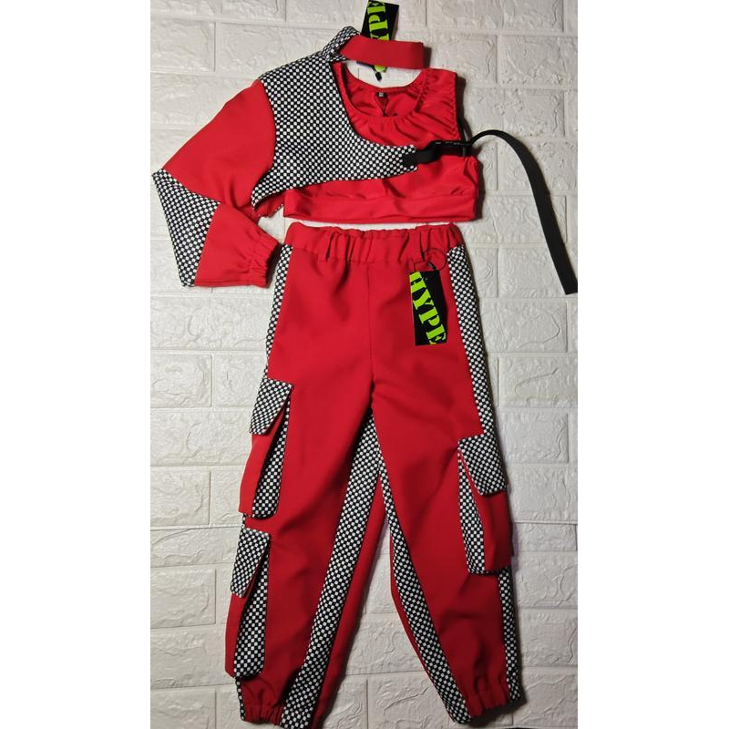 Дитячий танцювальний костюм “Перегони“ hip-hop, джаз-фанк, денсхол, хіп-хоп, jazz, розмір 104-110