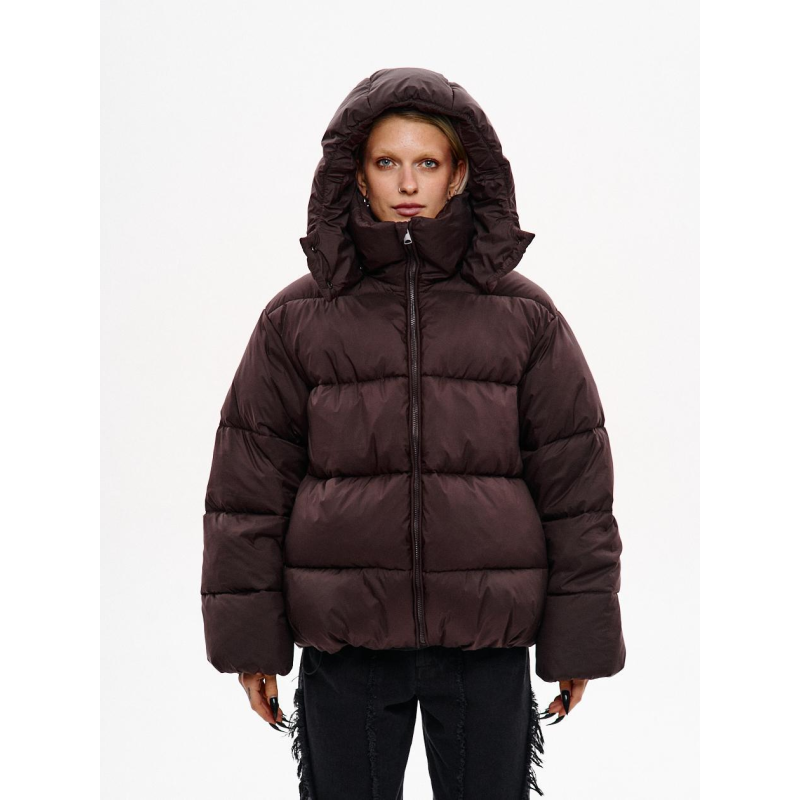 Зимовий водо-вітрозахисний пуховик оверсайз крою “хлоя“, шоколад Зимовий водо-вітрозахисний пуховик оверсайз крою “хлоя“, шоколад
