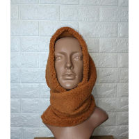 Тепла зимова хусточка хутро Тедді карамель