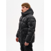 Зимовий короткий пуховик зі зйомним капюшоном “Бізон“, чорний